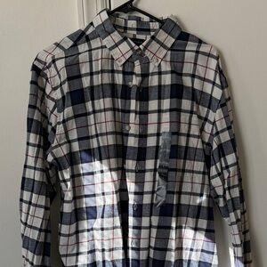 Men's Banana Republic Blue and Red/ White Plaid Shirt